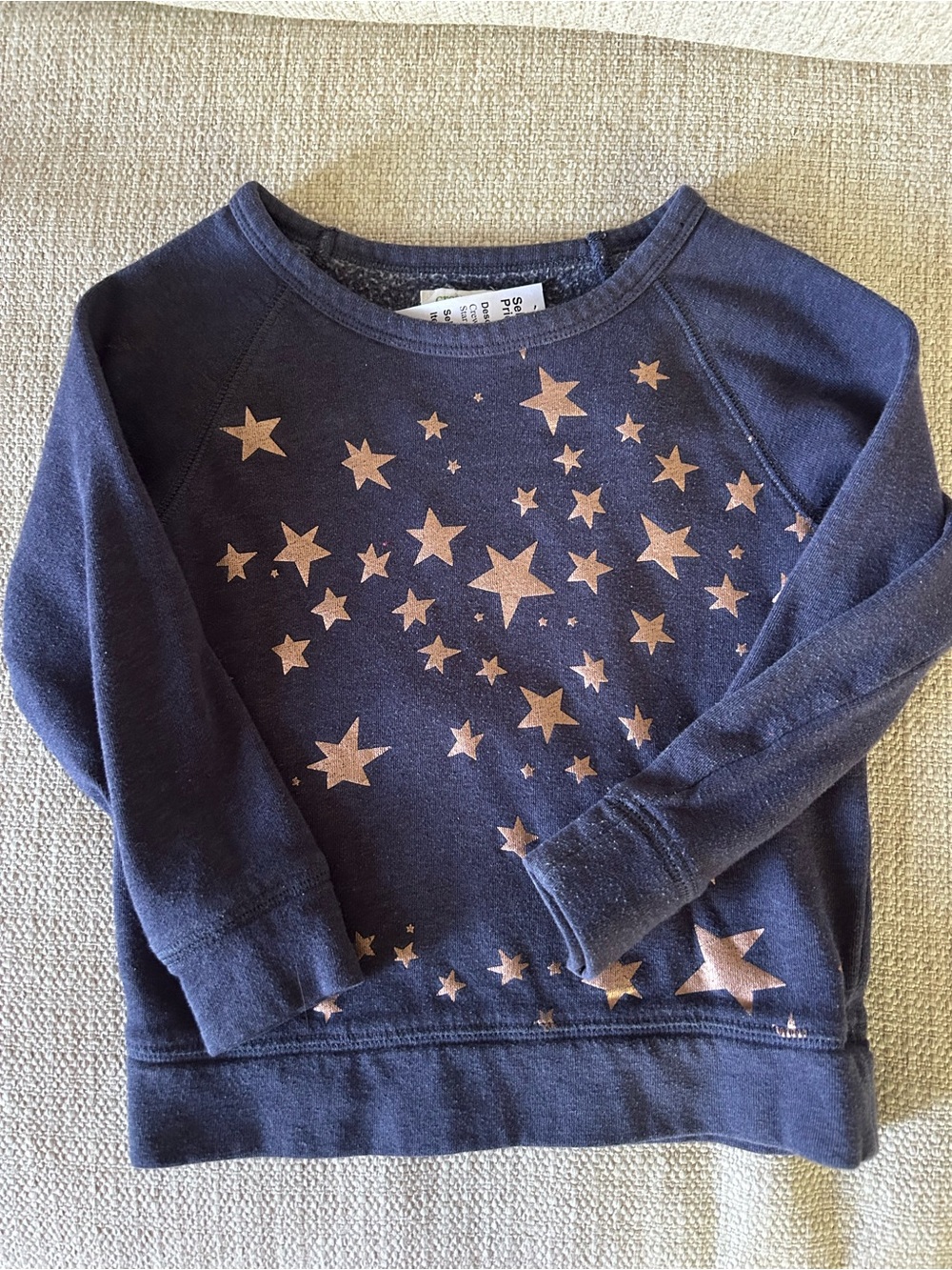 Crewcuts Navy Sweatshirt with Rose Gold Star Print
